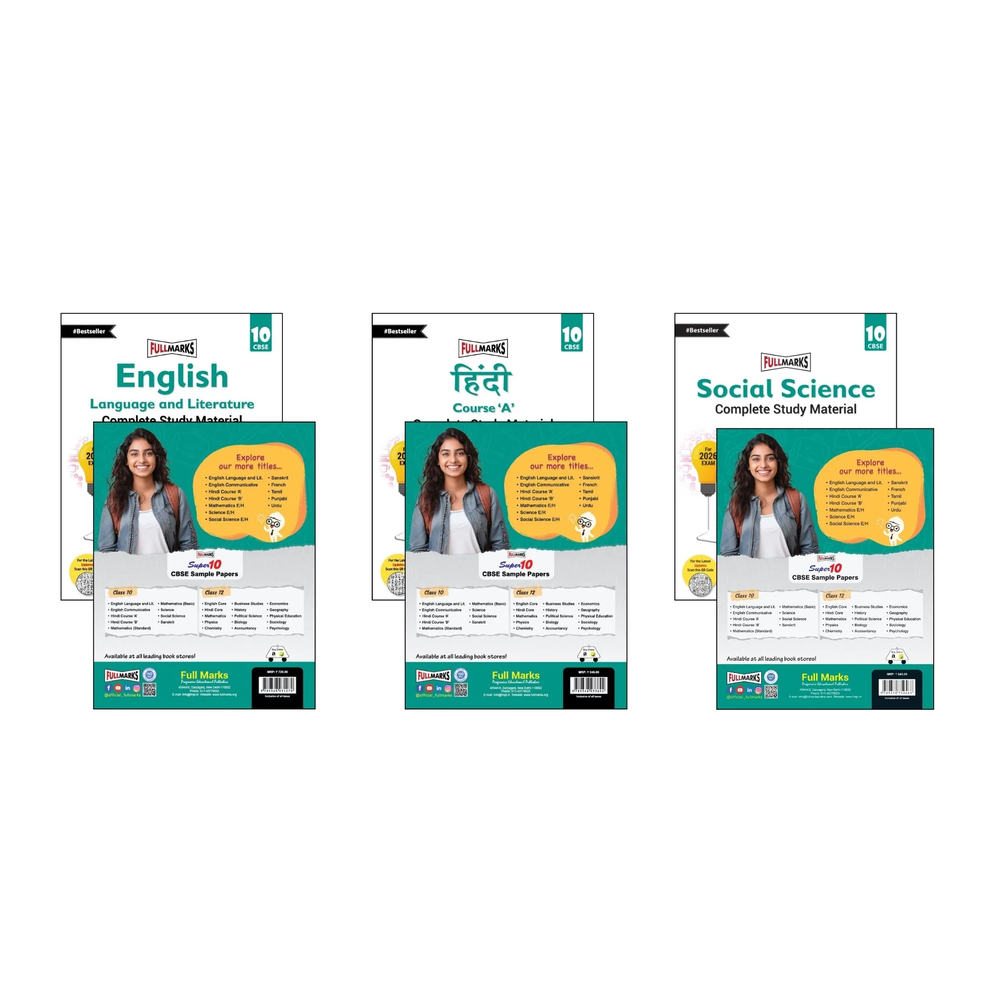 Full Marks Class 10 Combo of 3 Books - English Lang & Lit. + Hindi A + Social Science | Complete Study Material - Image 5