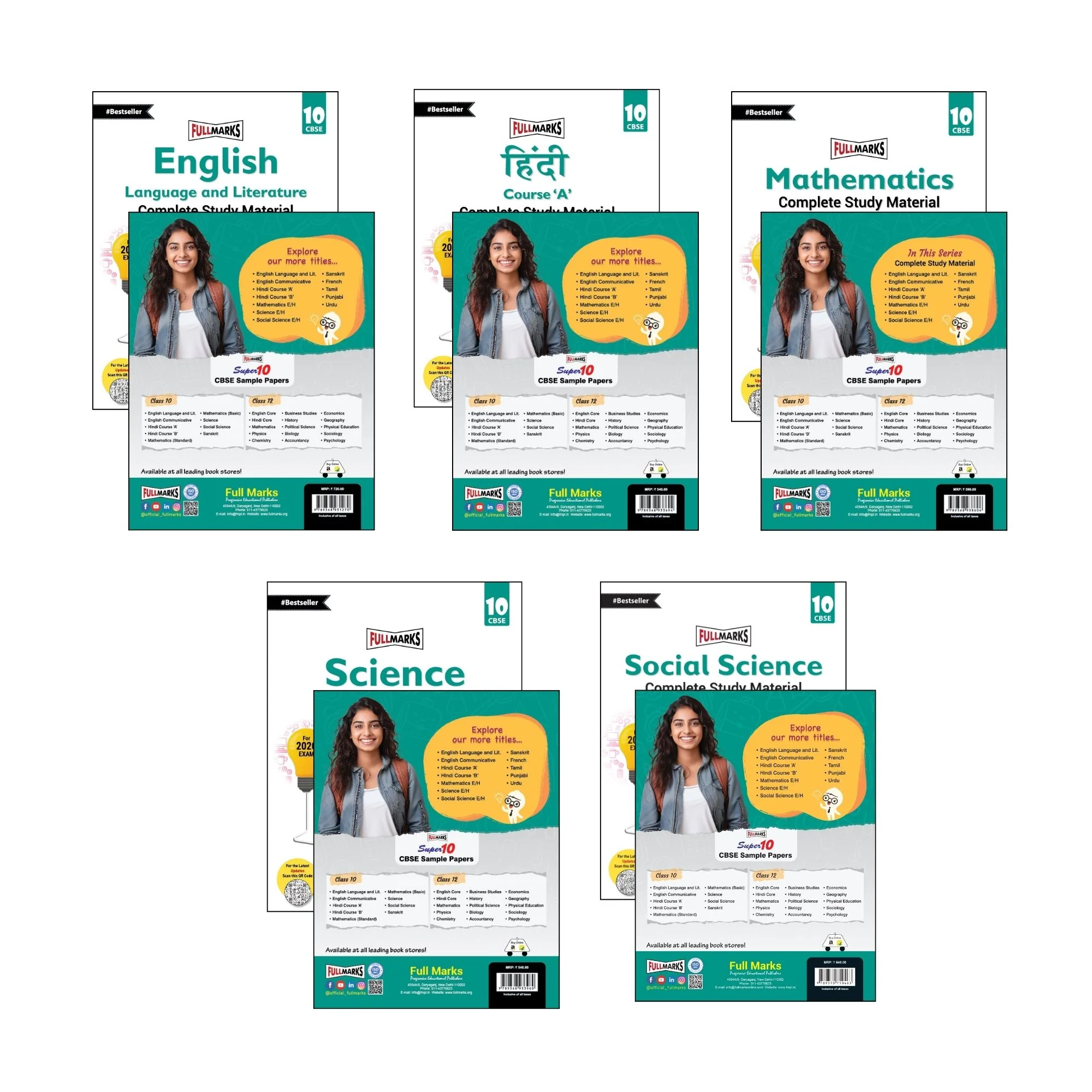Full Marks Class 10 Combo of 5 Books - English Lang & Lit + Hindi A + Mathematics + Science + Social Science | Complete Study Material - Image 7