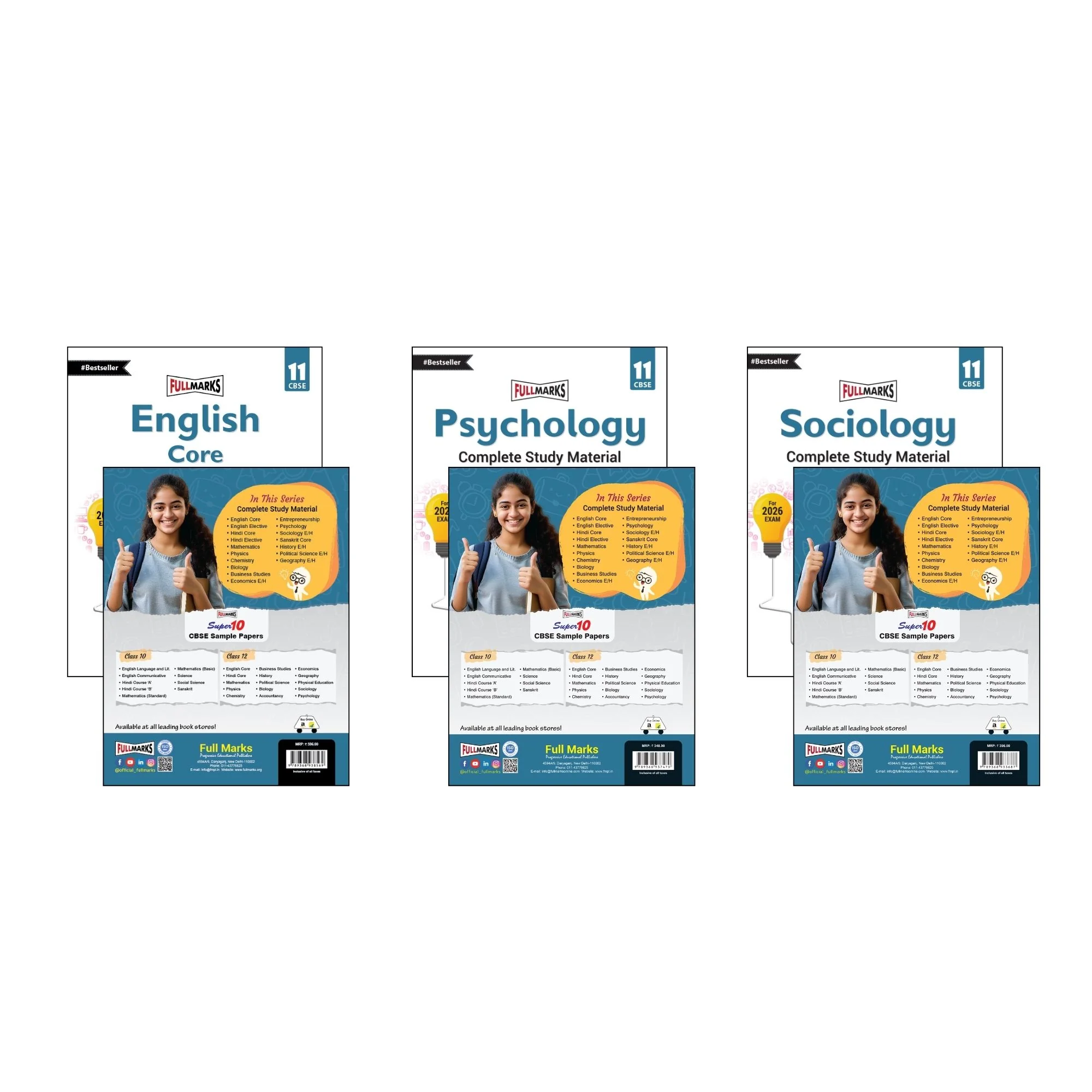 Full Marks Class 11 Combo of 3 Books - English Core + Psychology + Sociology | Complete Study Material - Image 5