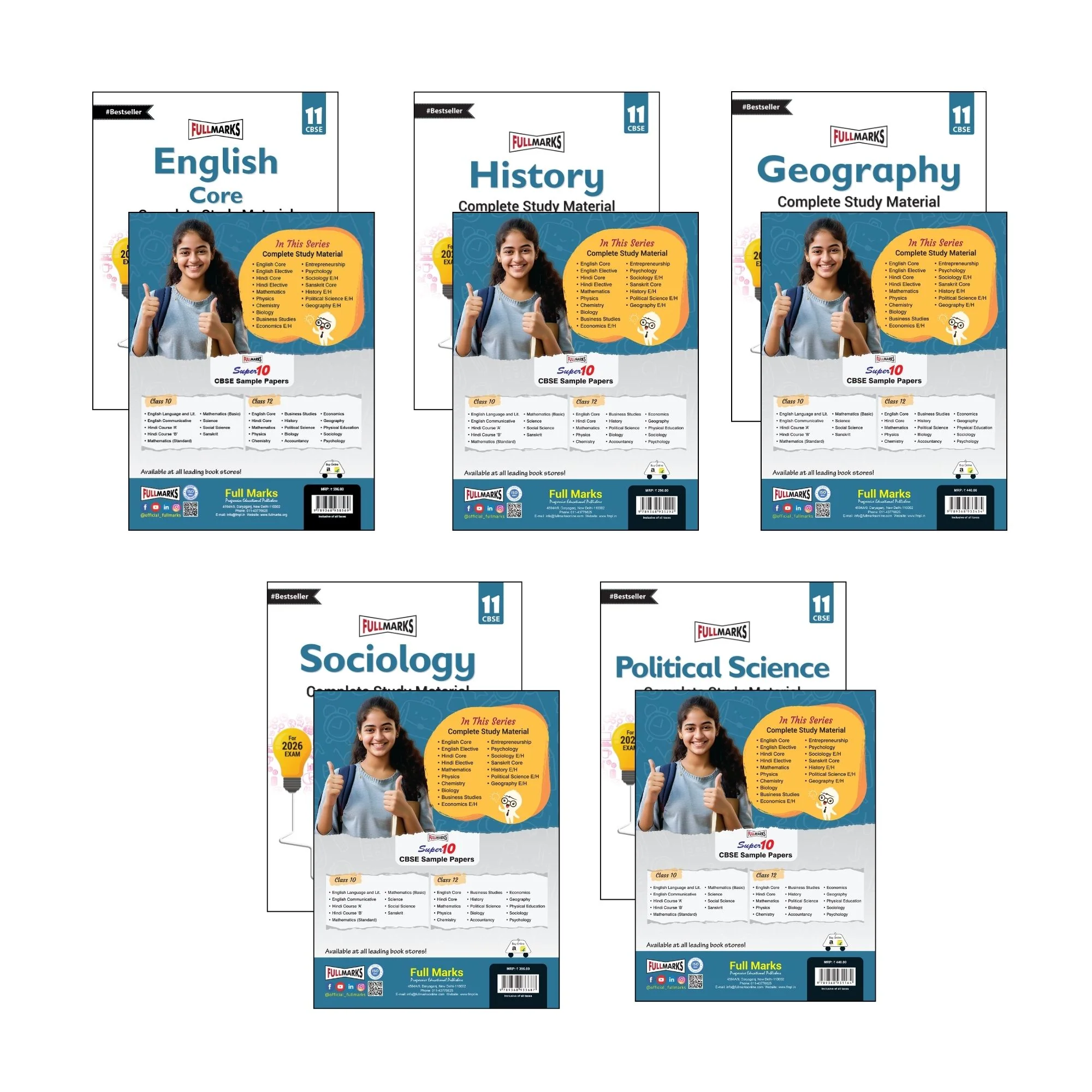Full Marks Class 11 Combo of 5 Books - English Core + History + Geography + Sociology + Political Science | Complete Study Material - Image 7