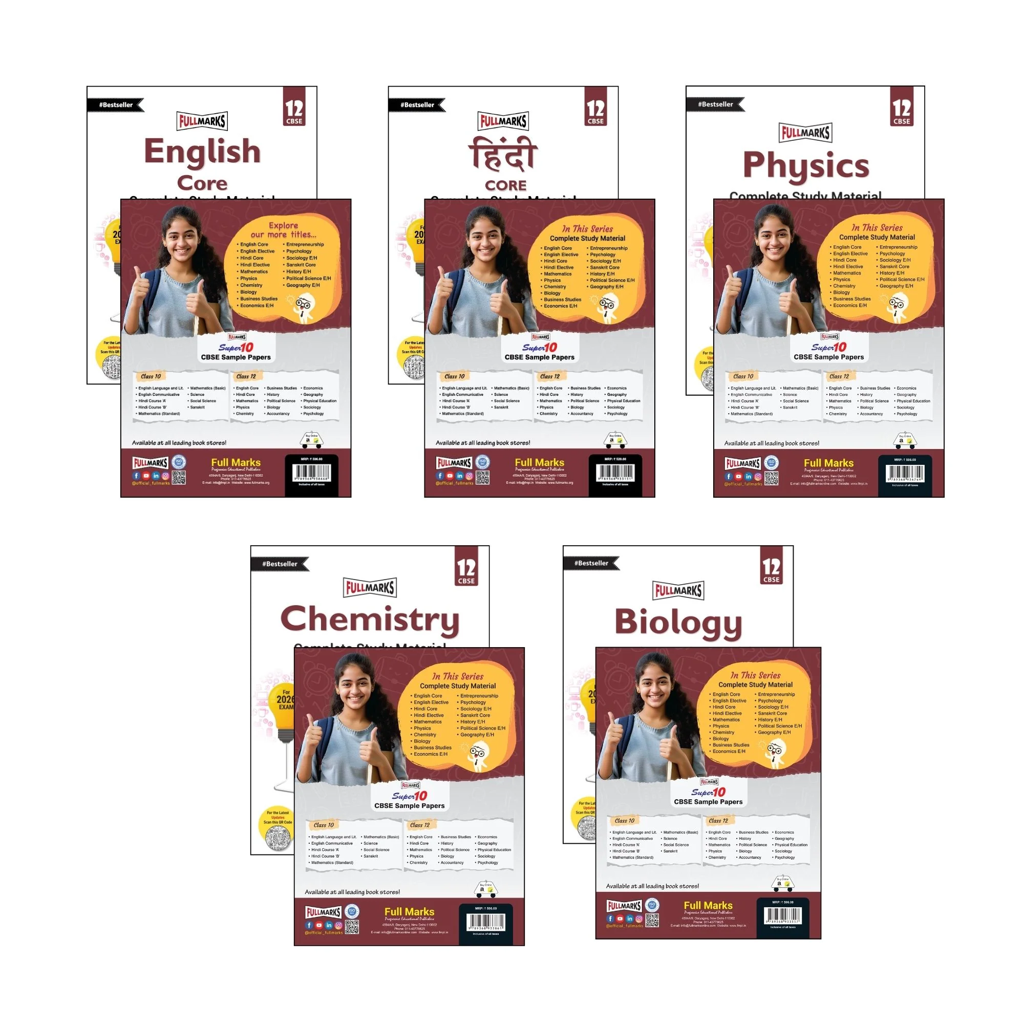 Full Marks Class 12 Combo of 5 Books - English Core + Hindi Core + Physics + Chemistry + Biology | Complete Study Material - Image 7