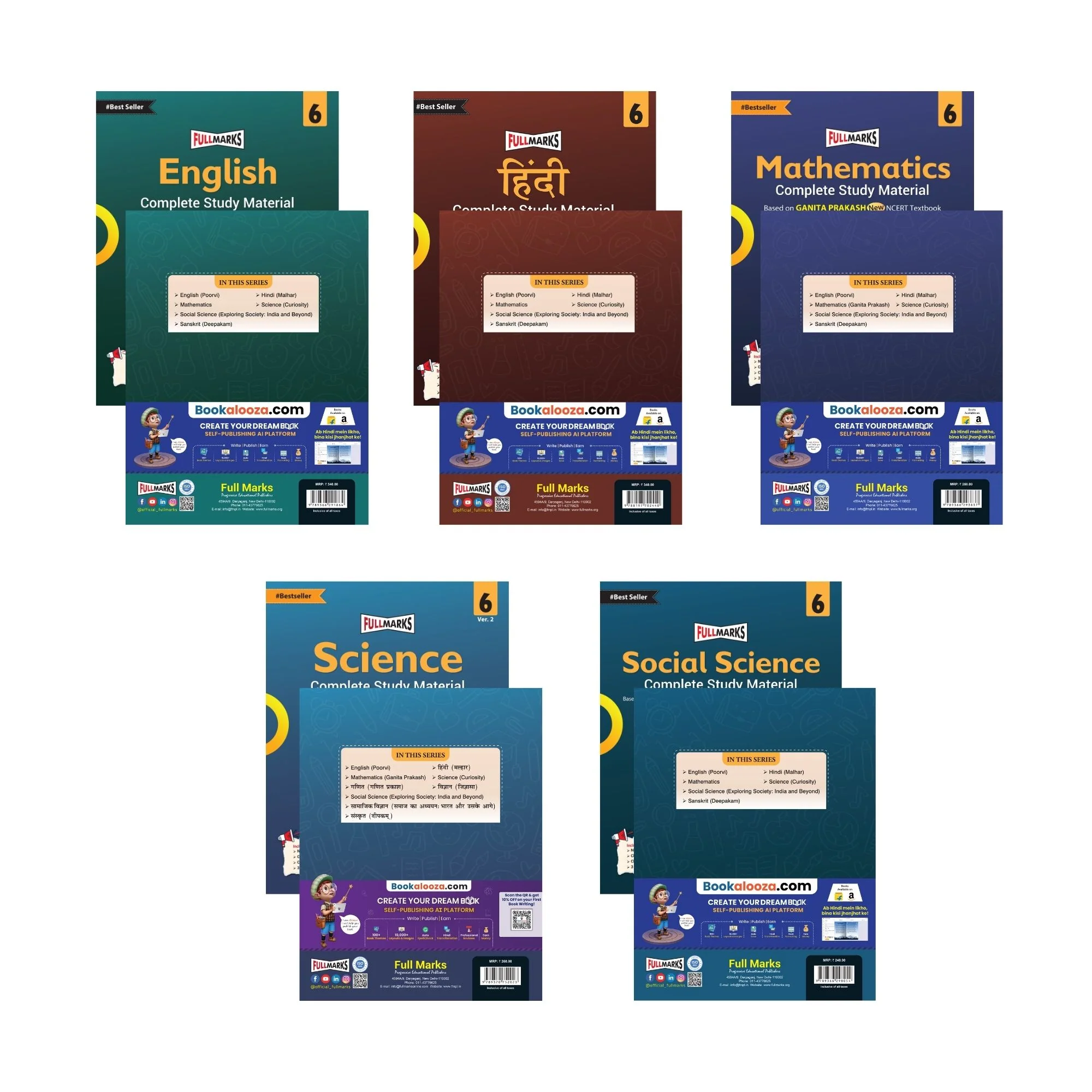 Full Marks Class 6 Combo of 5 Books - English (POORVI) + Hindi (MALHAR) + Mathematics (GANITA PRAKASH) + Science (CURIOSITY) + Social Science (EXPLORING SOCIETY) | Complete Study Material - Image 7