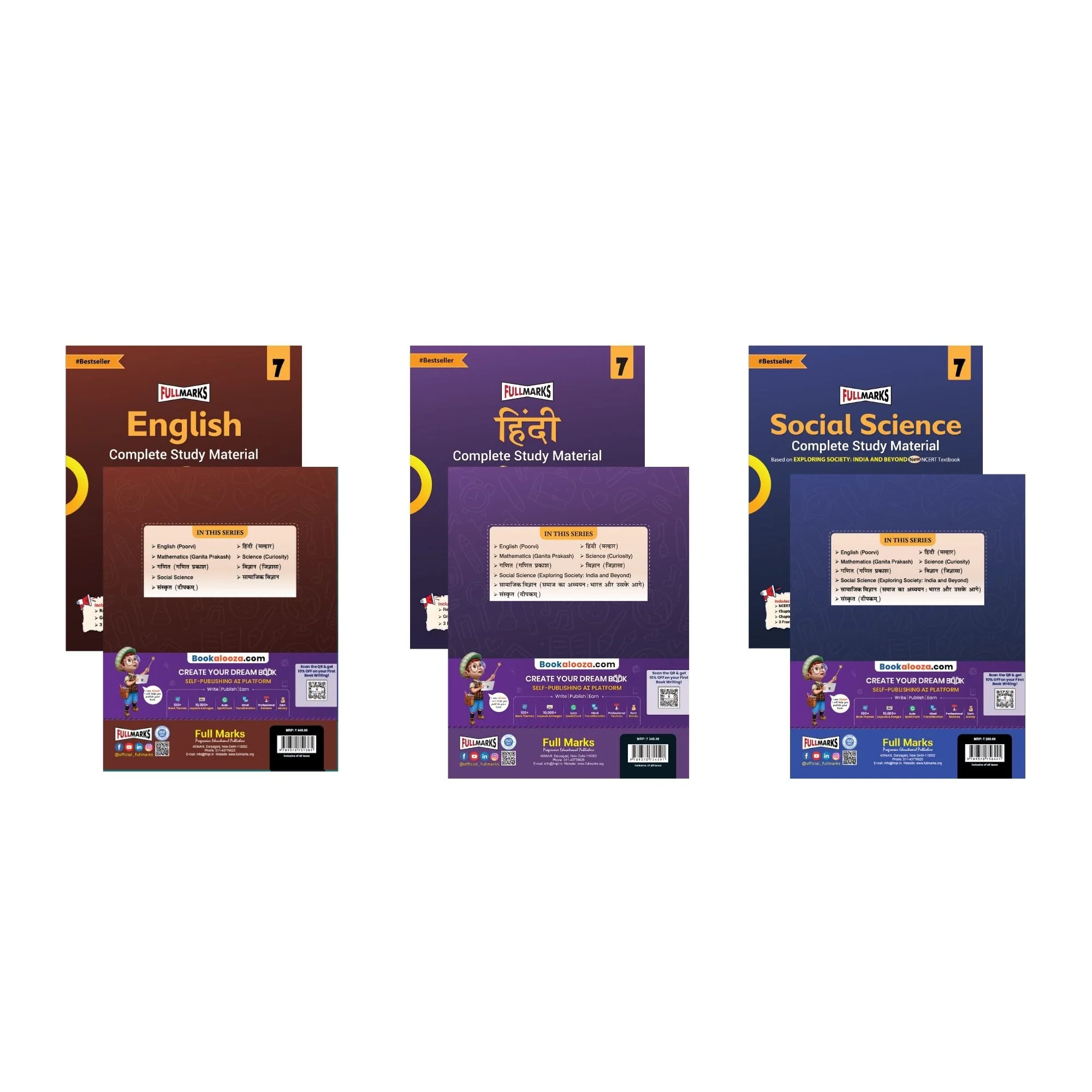 Full Marks Class 7 Combo of 3 Books - English (POORVI) + Hindi (MALHAR) + Social Science (EXPLORING SOCIETY) | Complete Study Material - Image 5