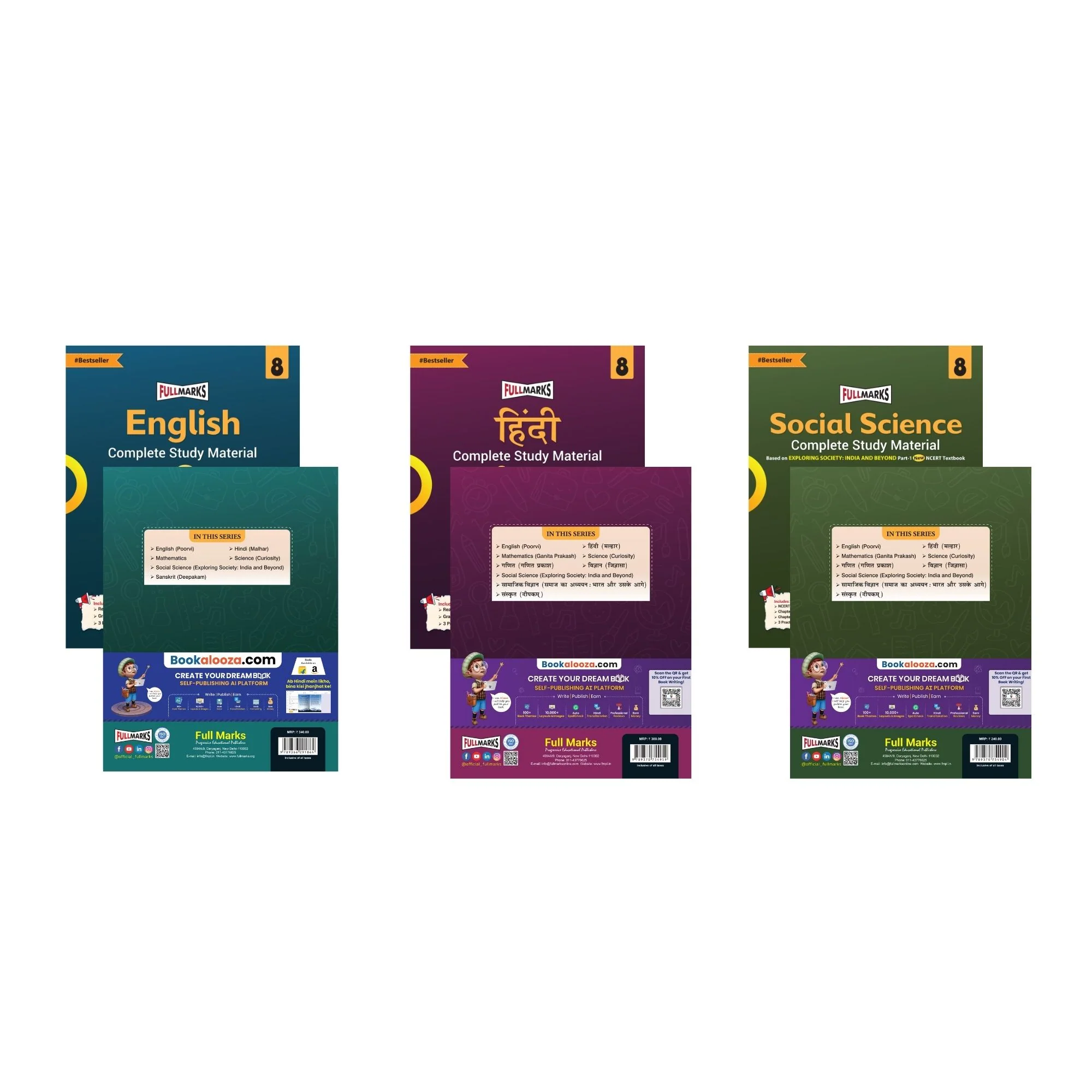 Full Marks Class 8 Combo of 3 Books - English (POORVI) + Hindi (MALHAR) + Social Science (EXPLORING SOCIETY) | Complete Study Material - Image 5