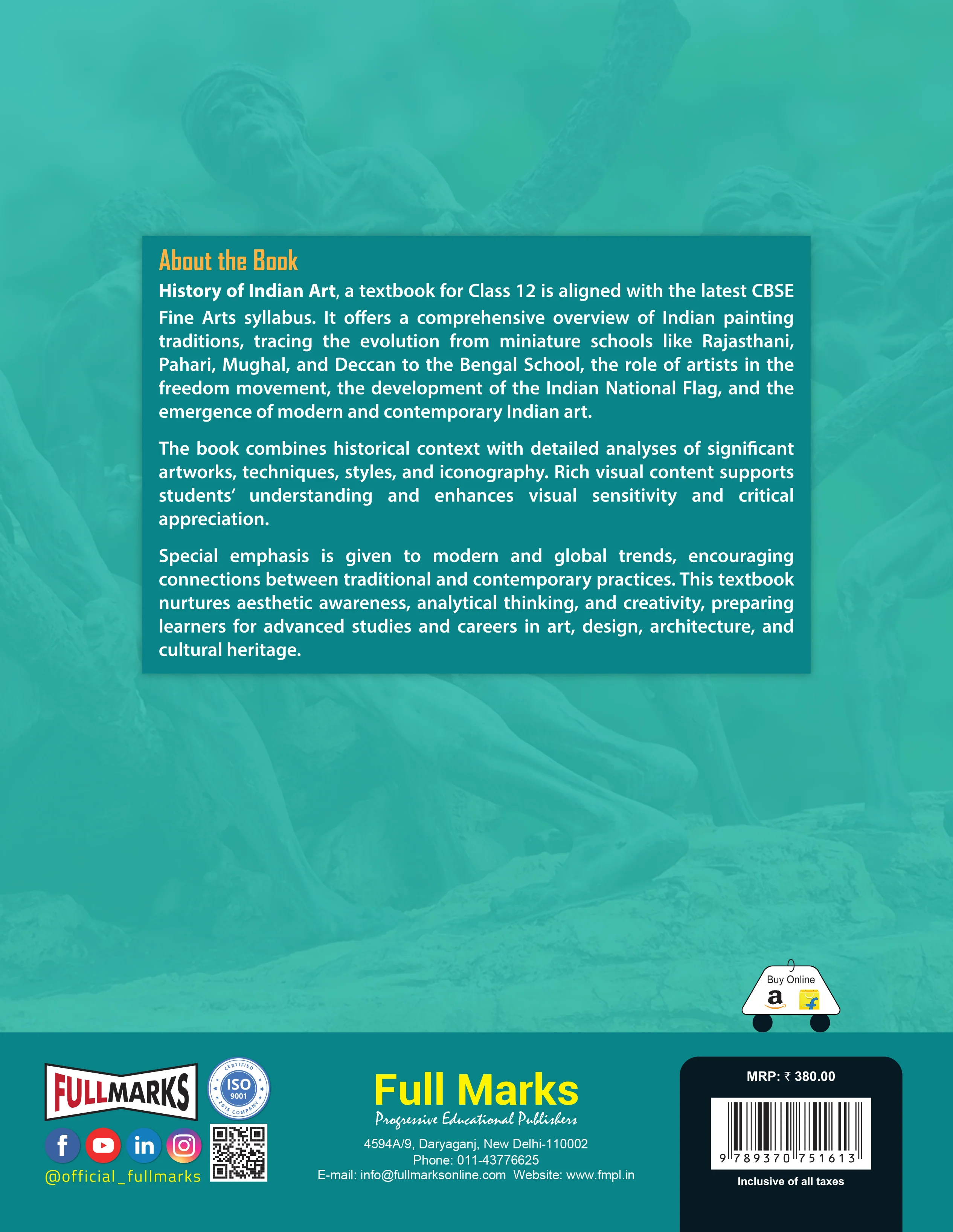 Full Marks History of Indian Art Textbook for Class 12 | Based on Latest Fine Arts CBSE Syllabus | Subject Codes 049, 050, 051 & 052 - Image 2