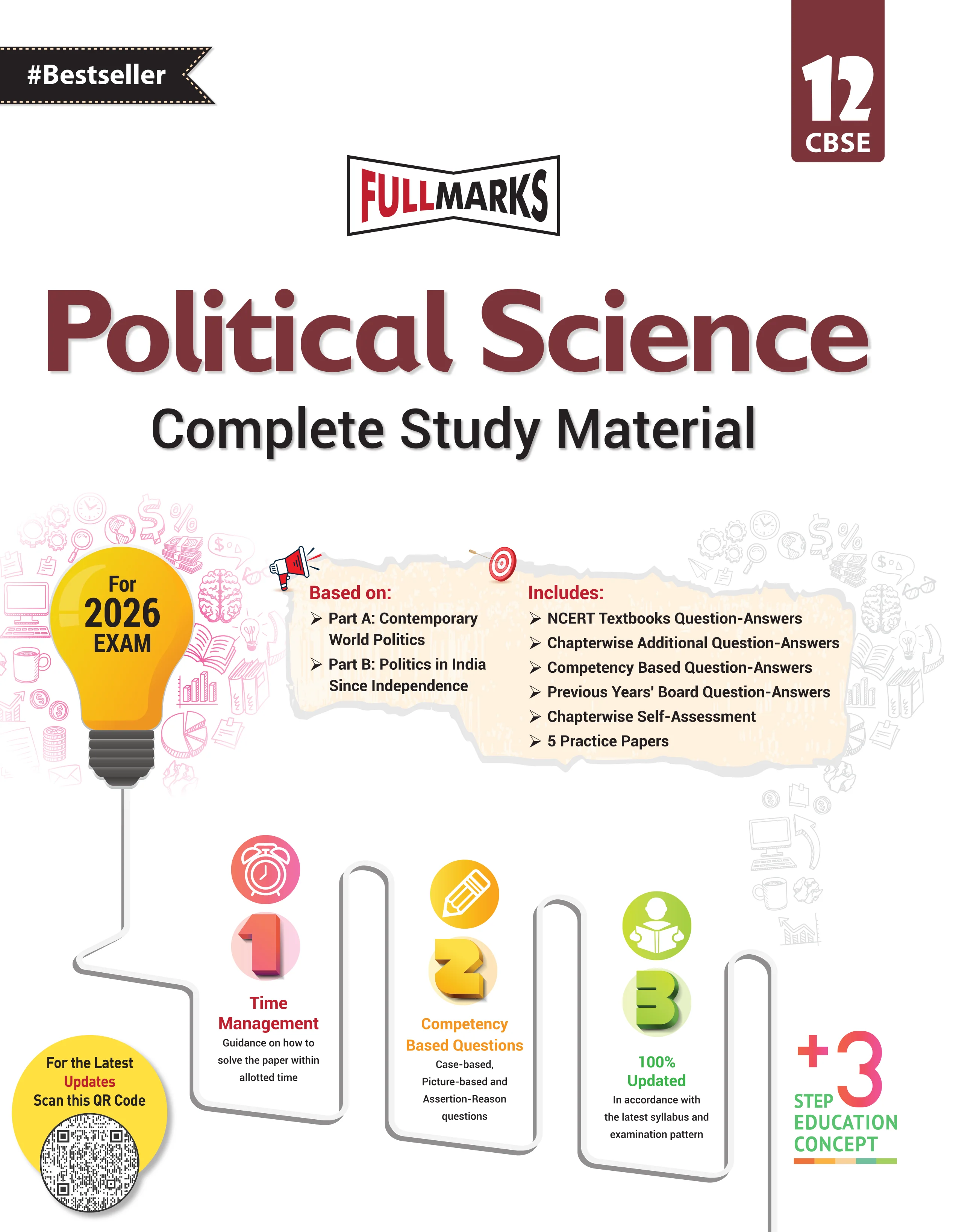 Full Marks Political Science Complete Study Material Class 12 | Based on Part A: Contemporary World Politics, Part B: Politics in India Since Independence | Includes Chapterwise Summary, Solved Q/A, Practice Papers and More - Image 2