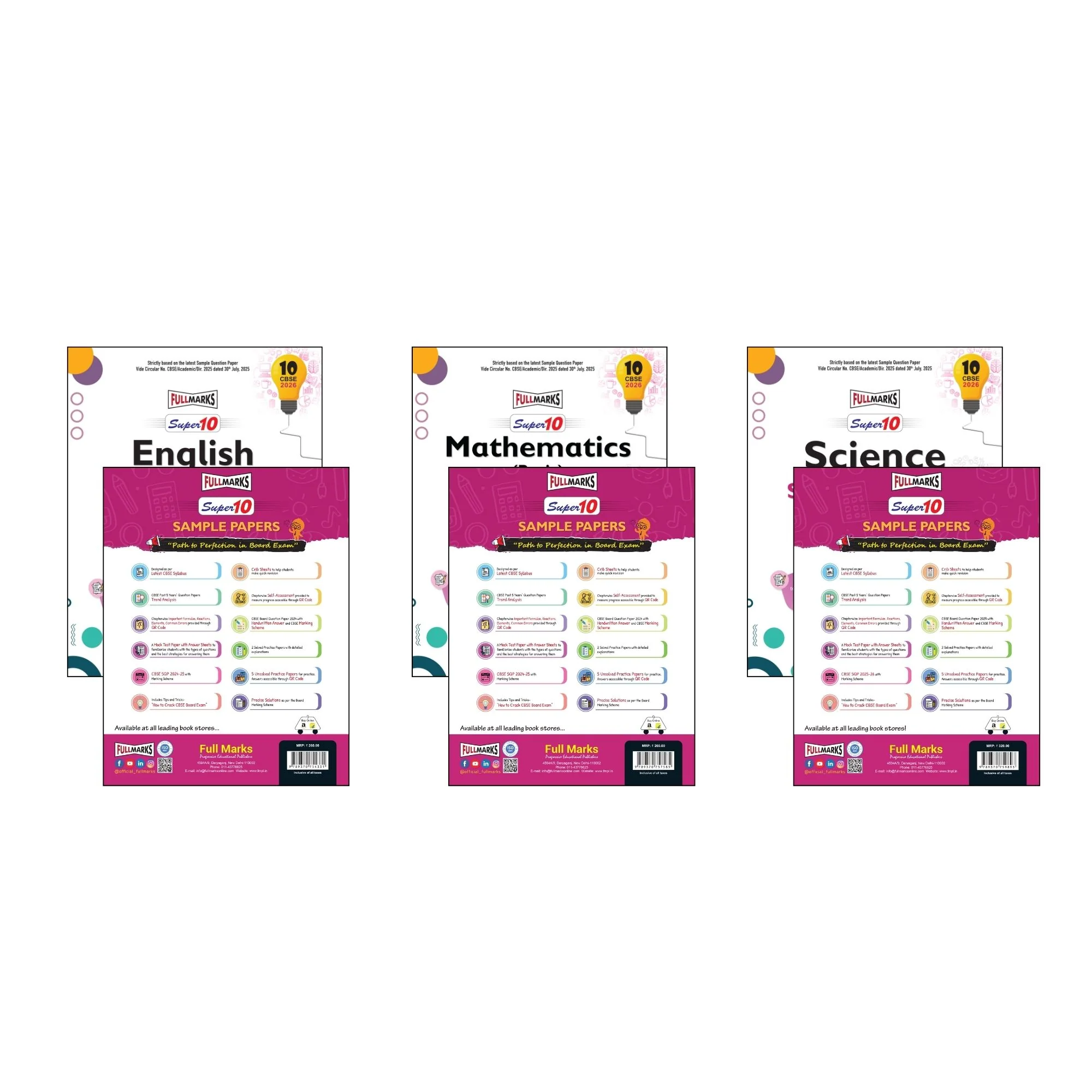 Full Marks Super 10 Sample Paper Combo of 3 for Class 10 – English Communicative + Mathematics Basic + Science | Latest Sample Papers for CBSE 2026 Exam - Image 5
