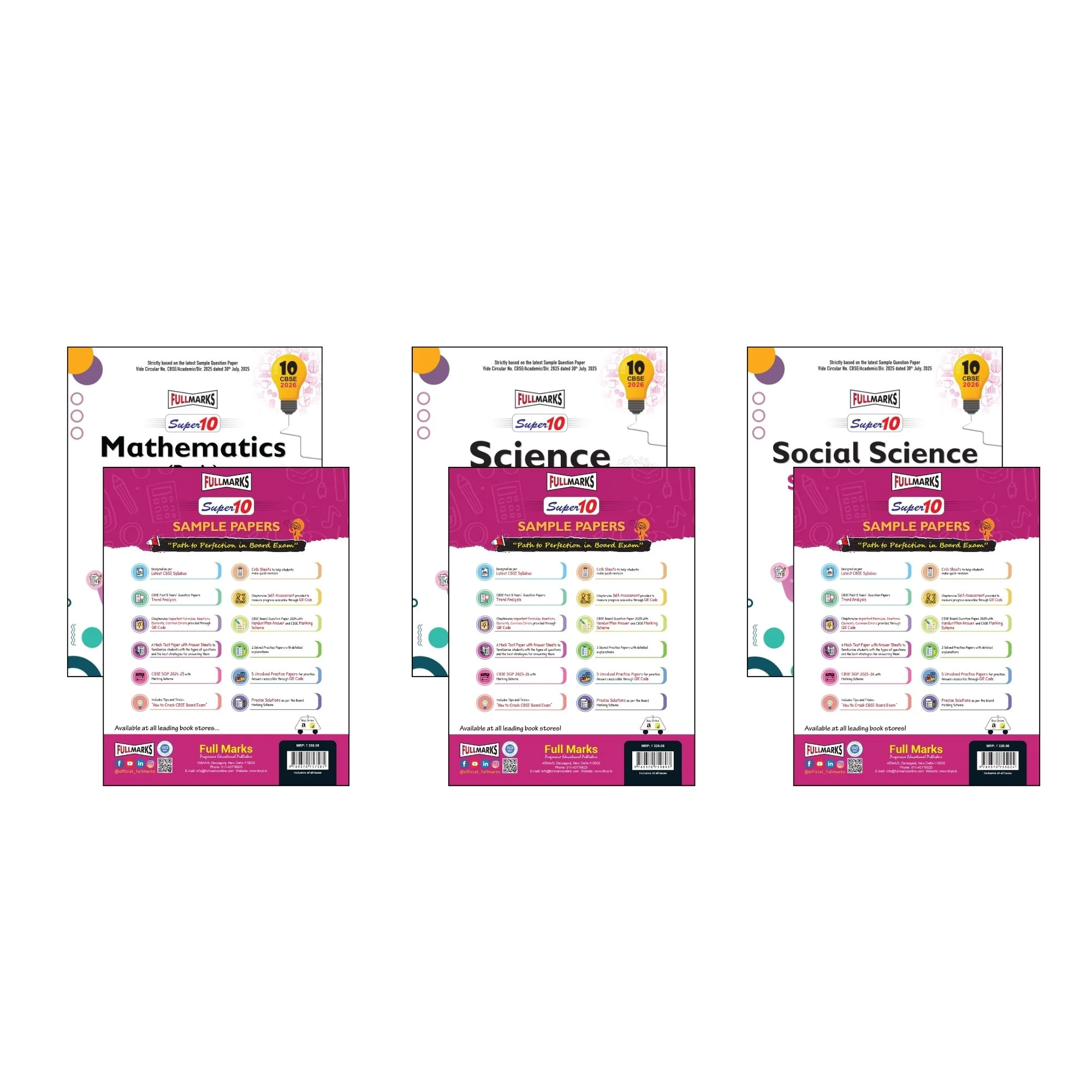 Full Marks Super 10 Sample Paper Combo of 3 for Class 10 – Mathematics Basic + Science + Social Science | Latest Sample Papers for CBSE 2026 Exam - Image 5