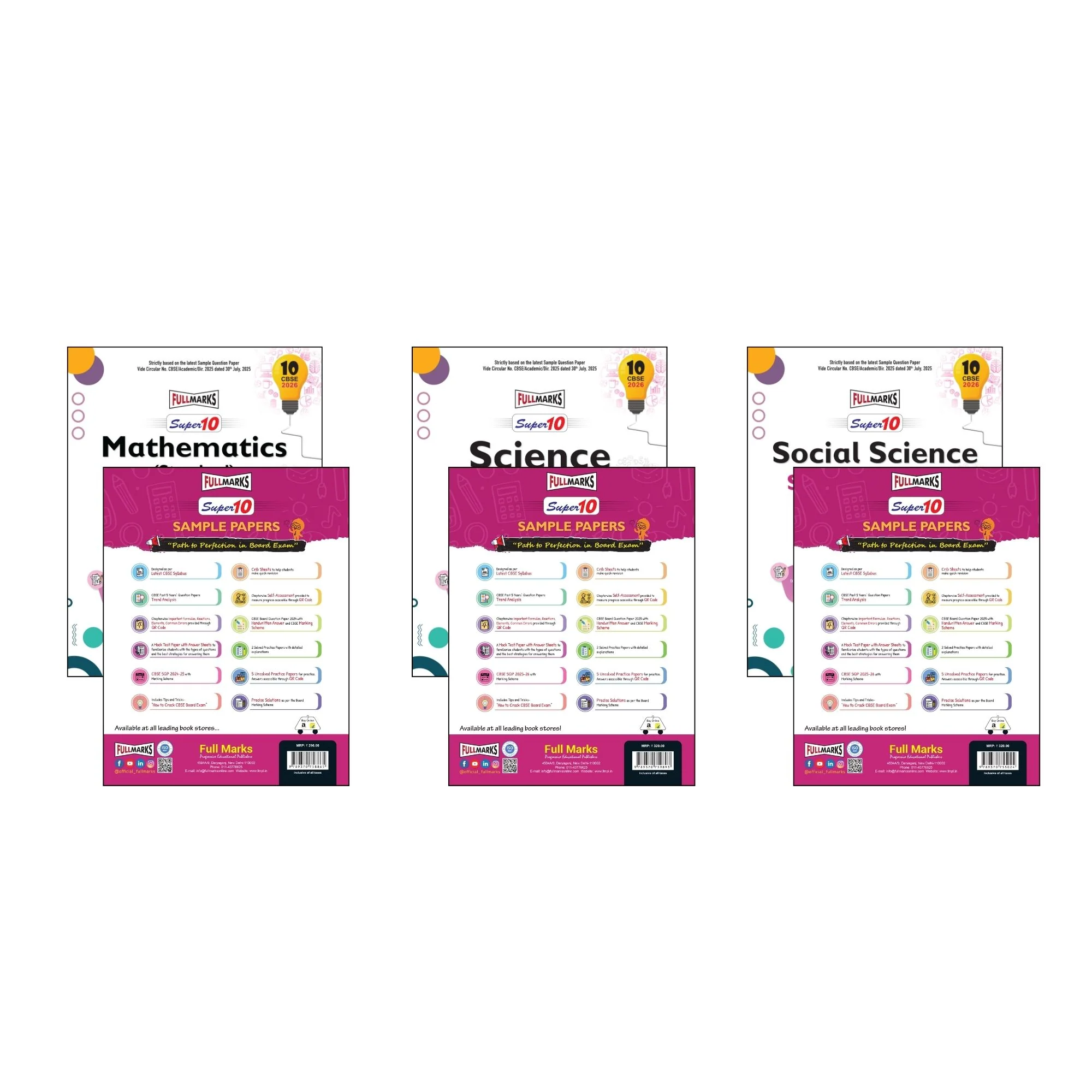 Full Marks Super 10 Sample Paper Combo of 3 for Class 10 – Mathematics Standard + Science + Social Science | Latest Sample Papers for CBSE 2026 Exam - Image 5