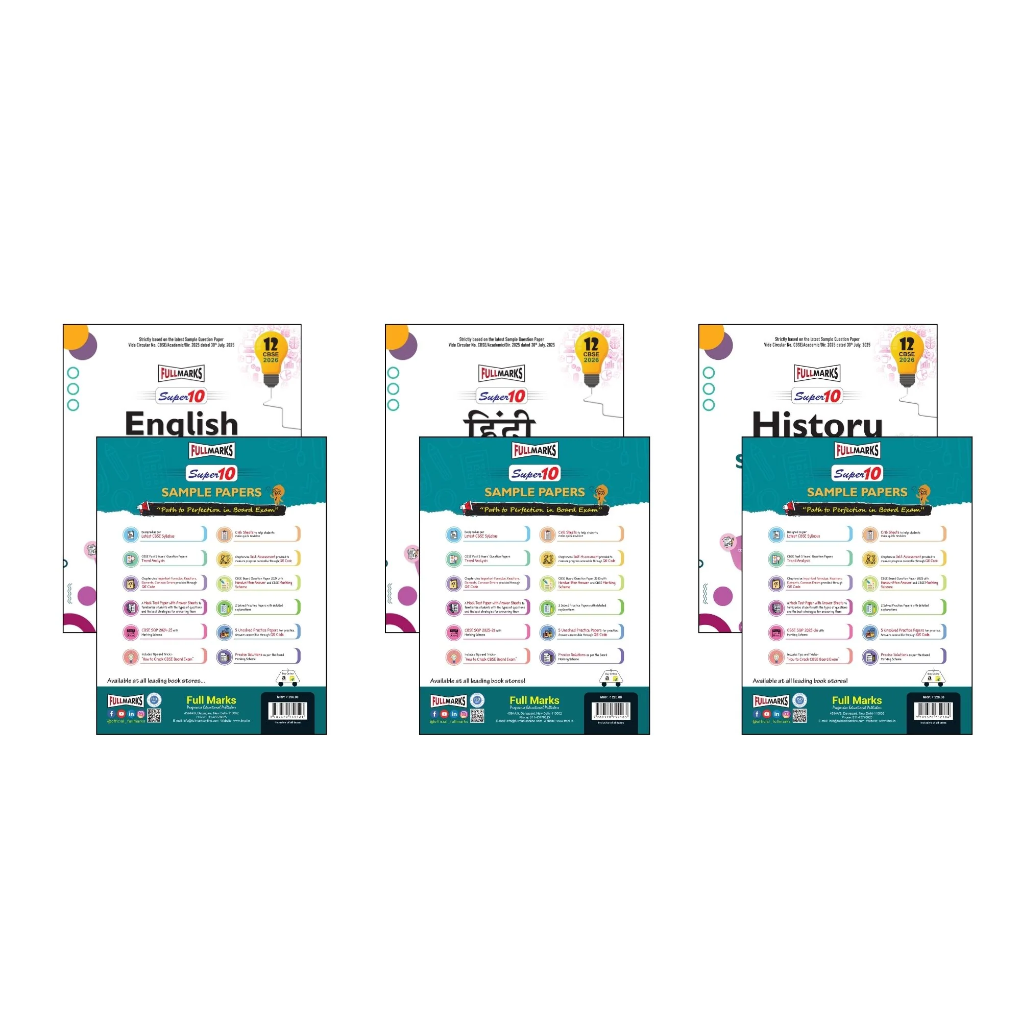 Full Marks Super 10 Sample Paper Combo of 3 for Class 12 – English Core + Hindi Core + History | Latest Sample Papers for CBSE 2026 Exam - Image 5