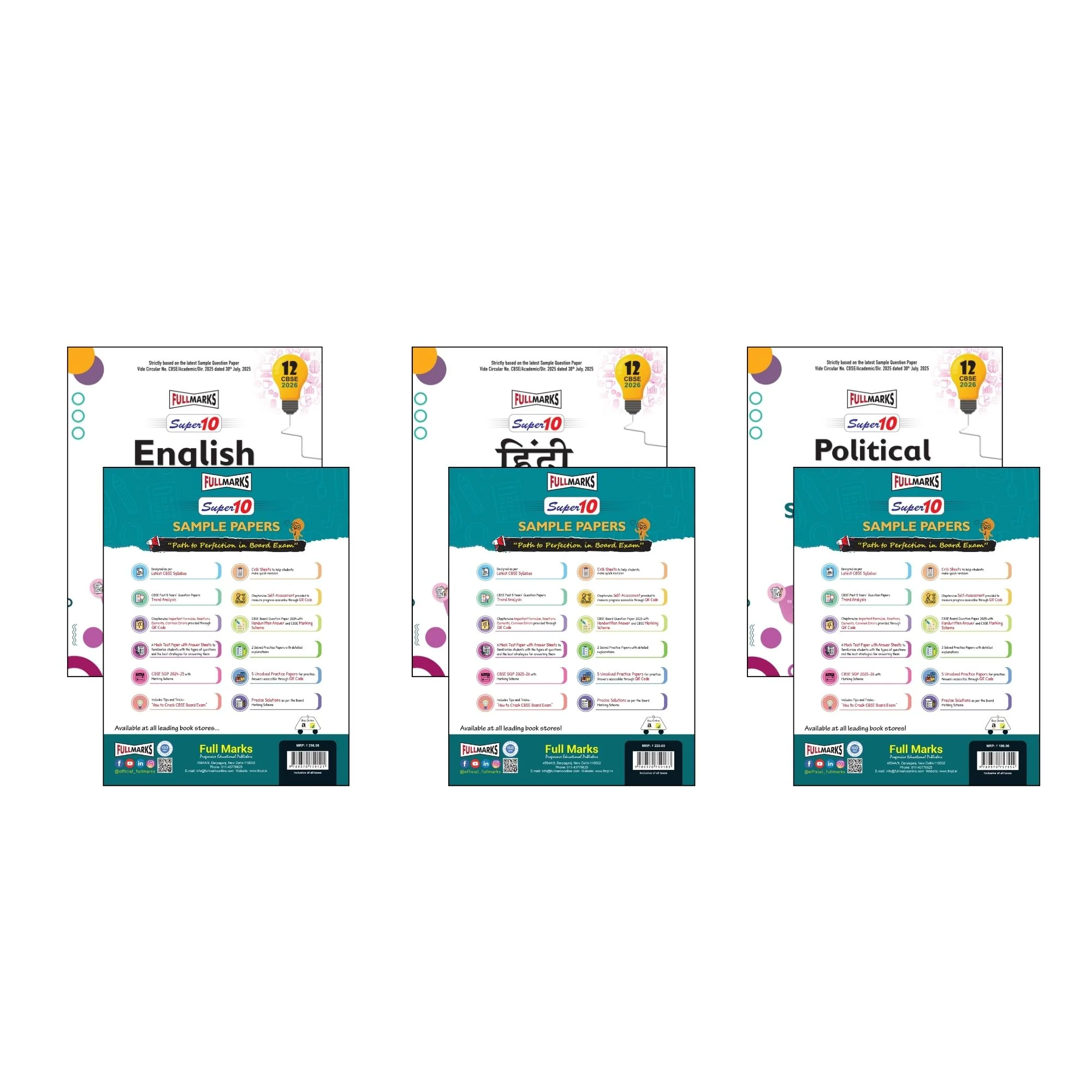 Full Marks Super 10 Sample Paper Combo of 3 for Class 12 – English Core + Hindi Core + Political Science | Latest Sample Papers for CBSE 2026 Exam - Image 5