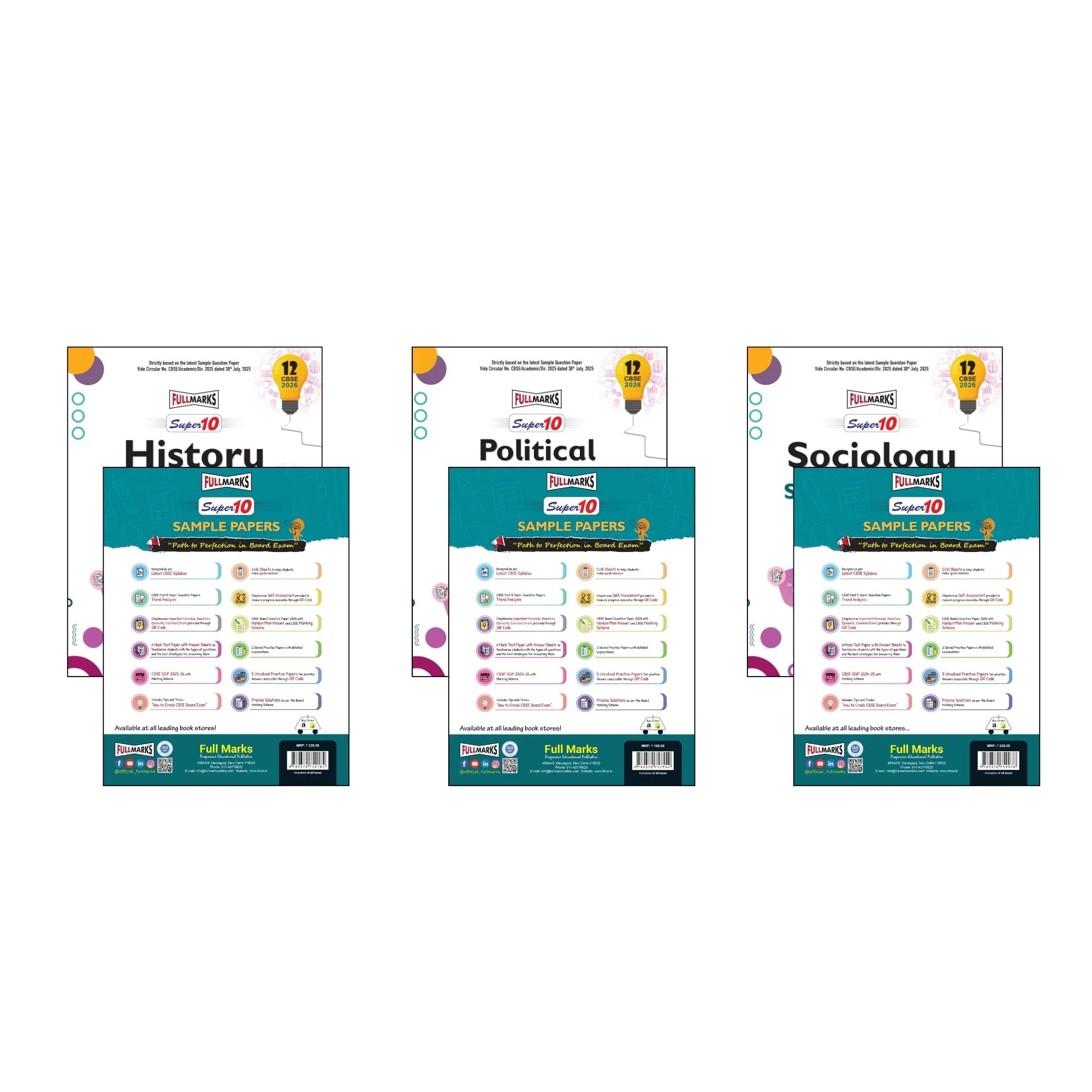 Full Marks Super 10 Sample Paper Combo of 3 for Class 12 – History + Political Science + Sociology | Latest Sample Papers for CBSE 2026 Exam - Image 5