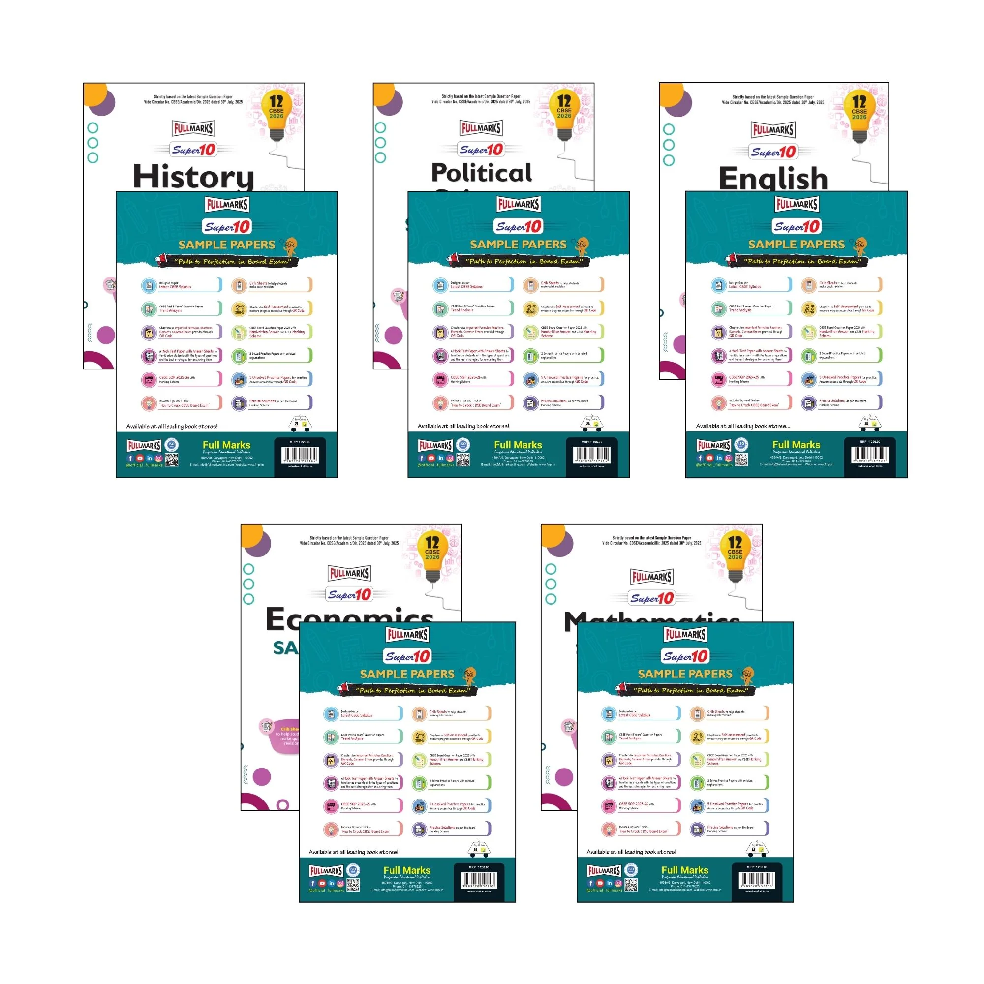 Full Marks Super 10 Sample Paper Combo of 5 for Class 12 – History + Political Science + English Core + Economics + Mathematics | Latest Sample Papers for CBSE 2026 Exam - Image 7