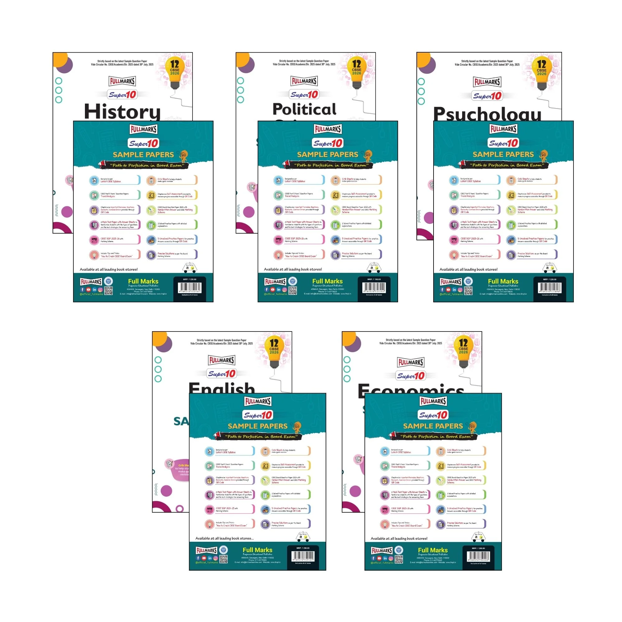 Full Marks Super 10 Sample Paper Combo of 5 for Class 12 – History + Political Science + Psychology + English Core + Economics| Latest Sample Papers for CBSE 2026 Exam - Image 7