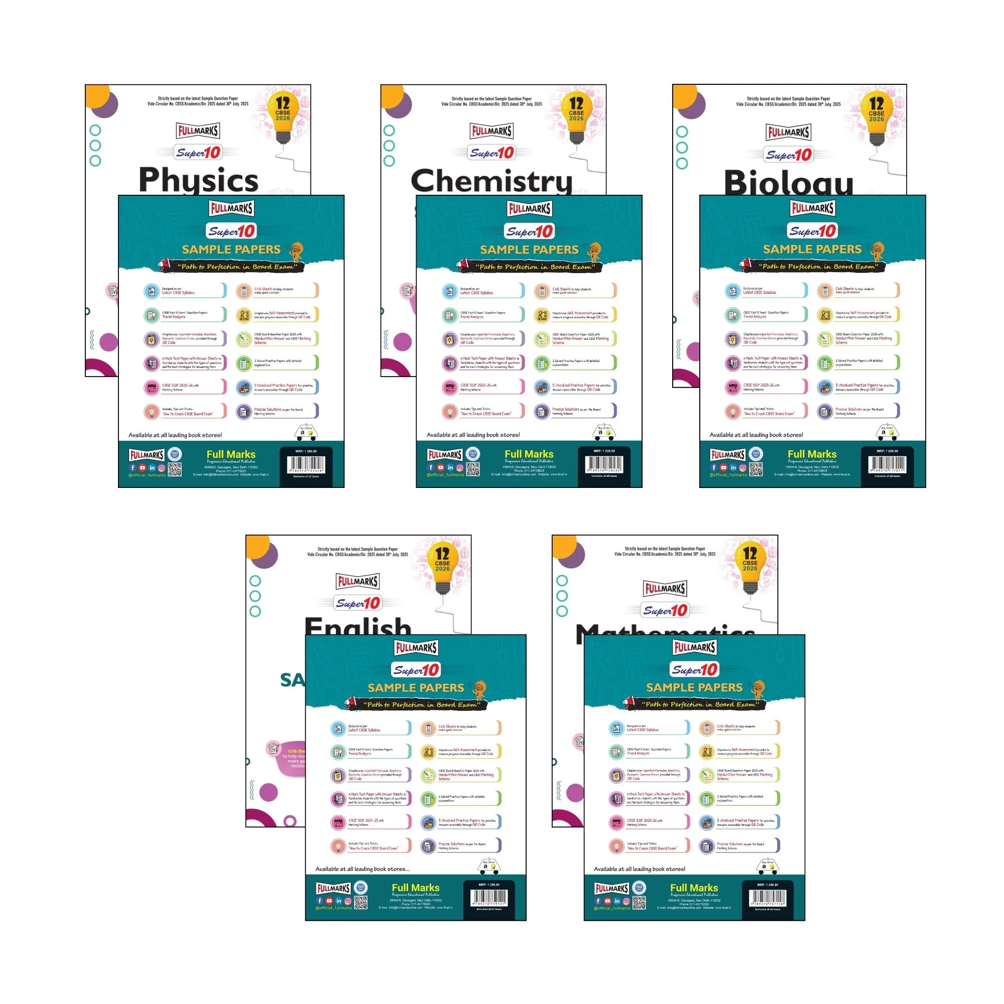 Full Marks Super 10 Sample Paper Combo of 5 for Class 12 – Physics + Chemistry + Biology + English Core + Mathematics | Latest Sample Papers for CBSE 2026 Exam - Image 7