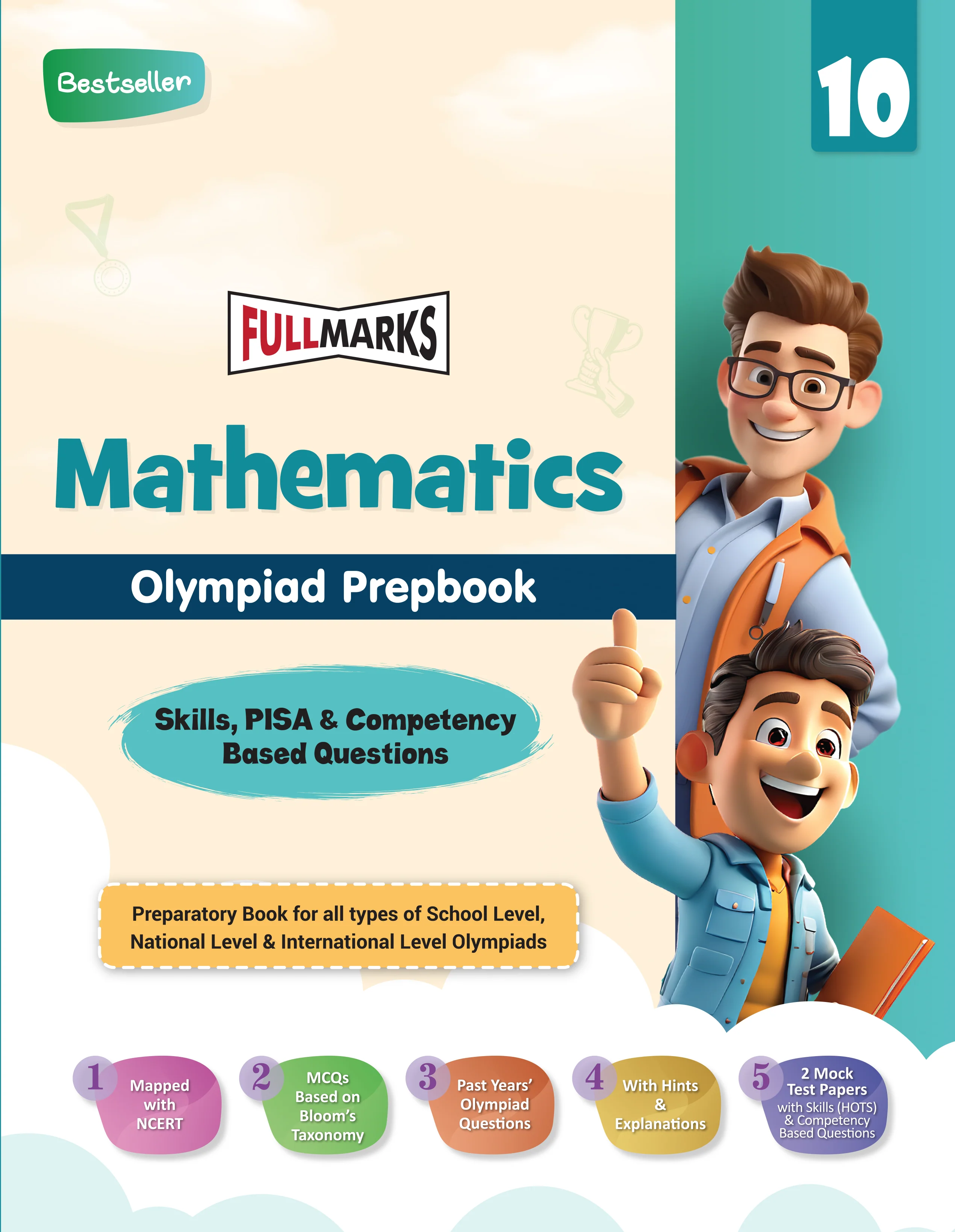 Full Marks Mathematics SLE Olympiad Prep Book for Class 10: Aligned with Bloom's Taxonomy, NCERT Syllabus, HOTS, and Model Test Papers | Strengthens Problem-Solving Skills | Ideal for 2025 & 2026 Olympiads - Image 2