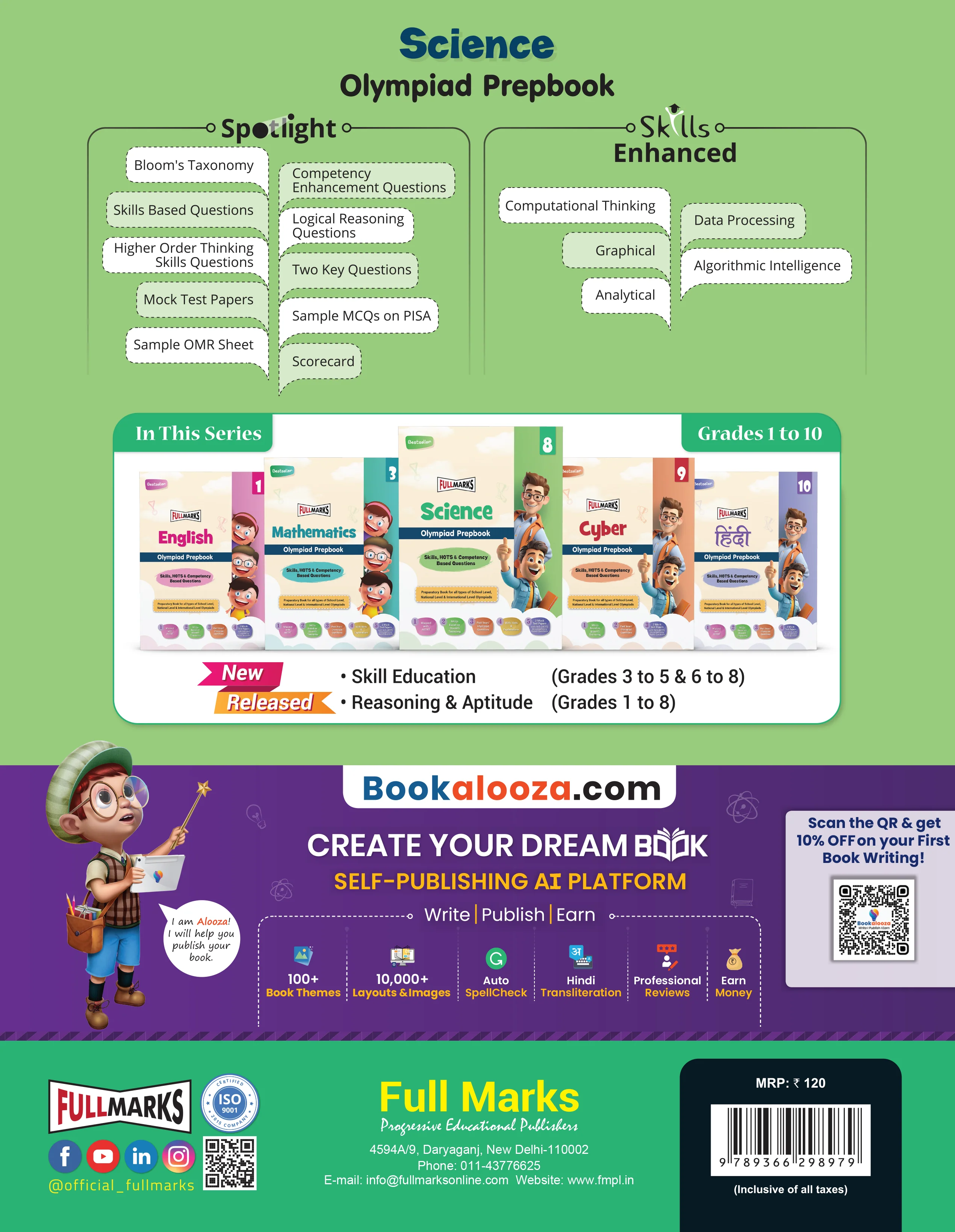 Full Marks Science SLE Olympiad Prep Book for Class 8: Aligned with Bloom's Taxonomy, NCERT Syllabus, HOTS, and Model Test Papers | Strengthens Problem-Solving Skills | Ideal for 2025 & 2026 Olympiads - Image 3